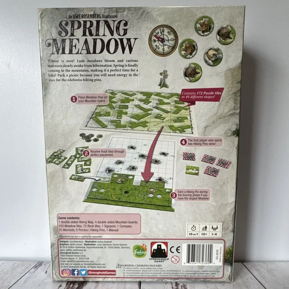 Stronghold Games Spring Meadow Nature Board Game 2-4P Ages 10+ 2018 Award